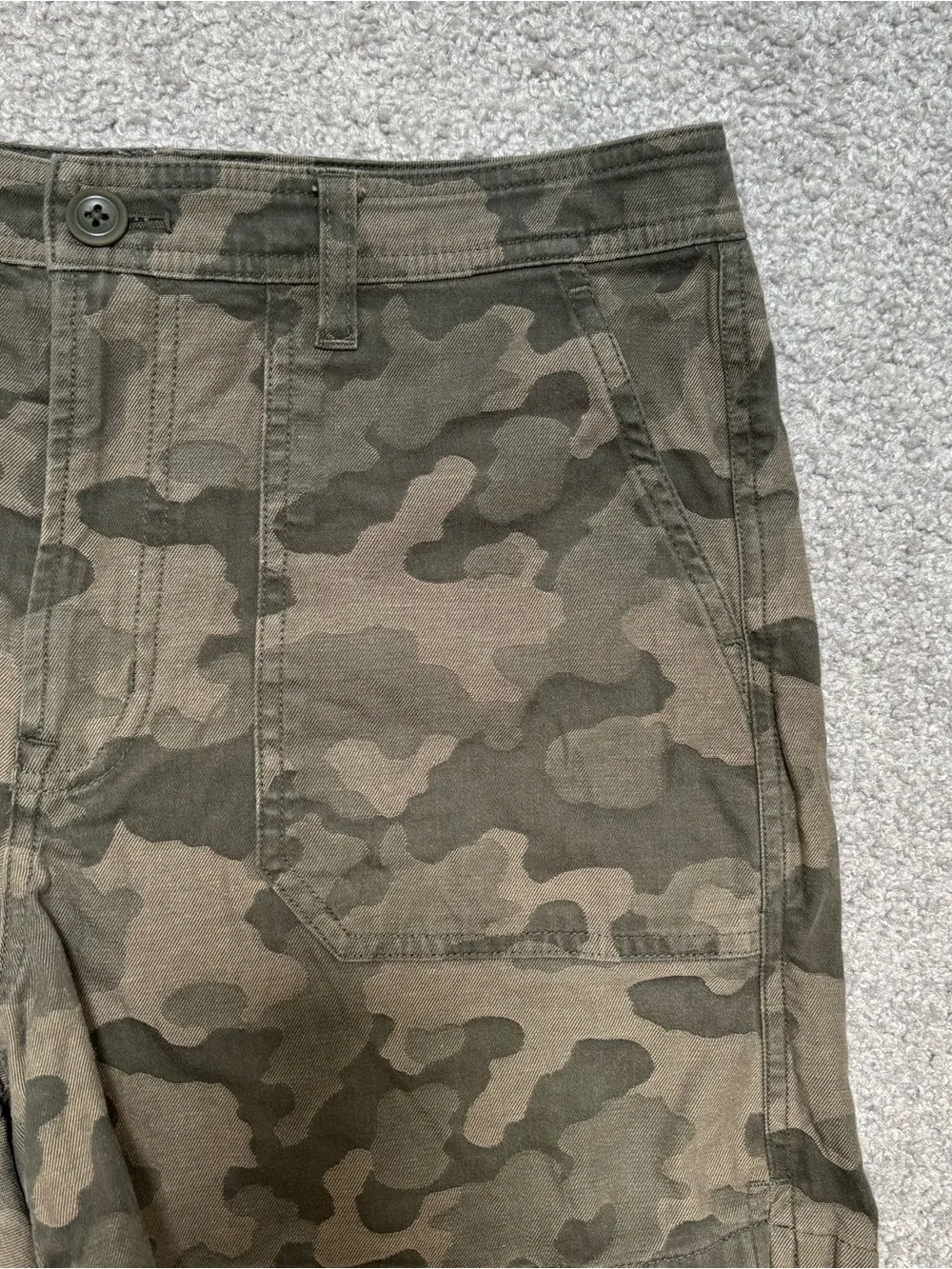 J. Crew Green Camouflage High Waisted Cargo Shorts